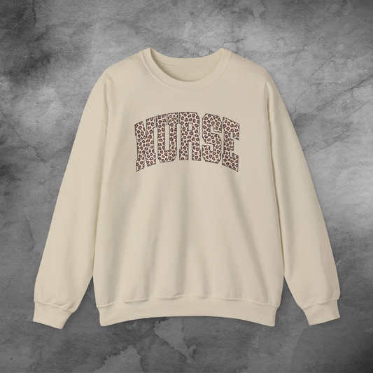 Nurse Animal Print Crewneck