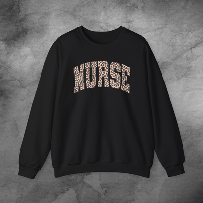 Nurse Animal Print Crewneck